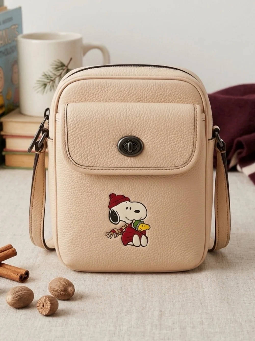 Coach X Peanuts Heritage Crossbody bag featuring Snoopy